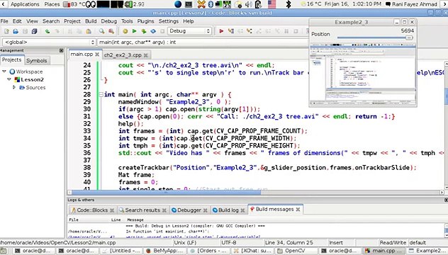OpenCV Using C++ Lesson 16 Creating A TrackBarSlide Using The New Method (Arabic Version)