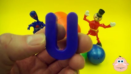 Kinder Surprise Egg Learn-A-Word! Lesson 'J' (Teaching Spelling & Letters Unwrapping Eggs & Toys)