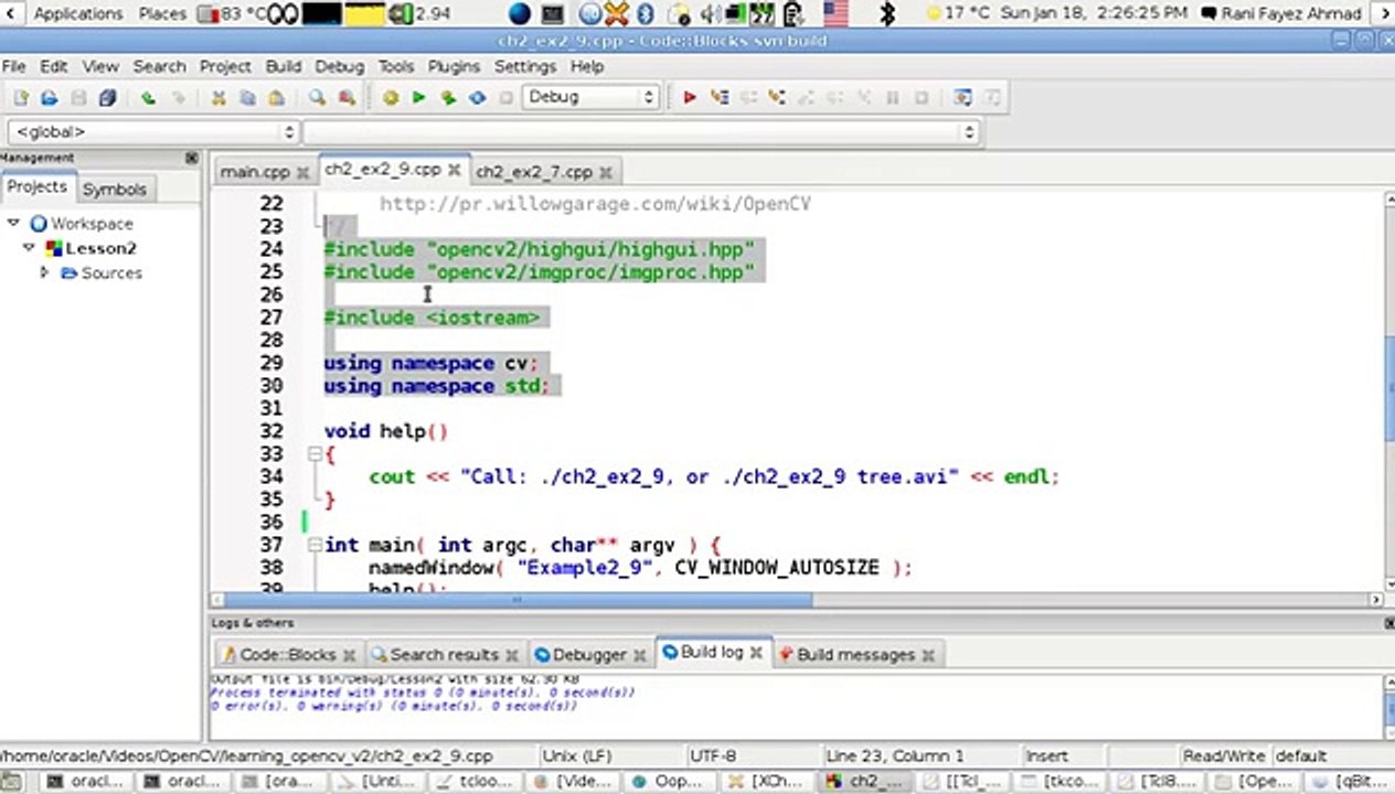 OpenCV Using C++ Lesson 20  Using A Camera Or A Video File With Canny() (Arabic Version)