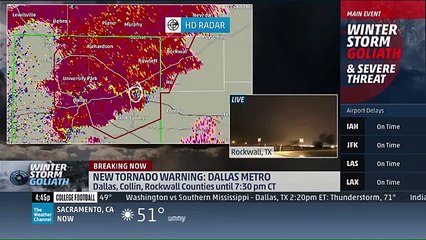 Rowlett, TX Tornado Live on The Weather Channel 12-26-15