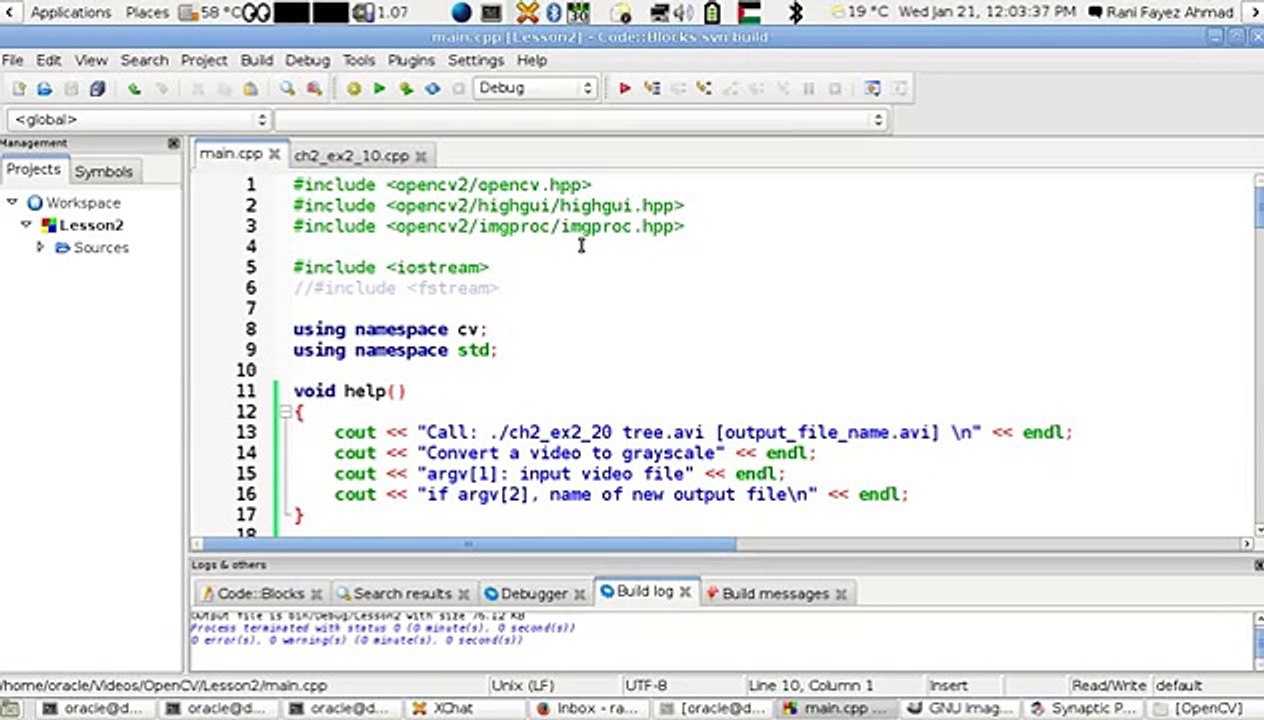 OpenCV Using C++ Lesson 21Convert A Video File Using VideoWriter() And LogPolar()(Arabic Version)