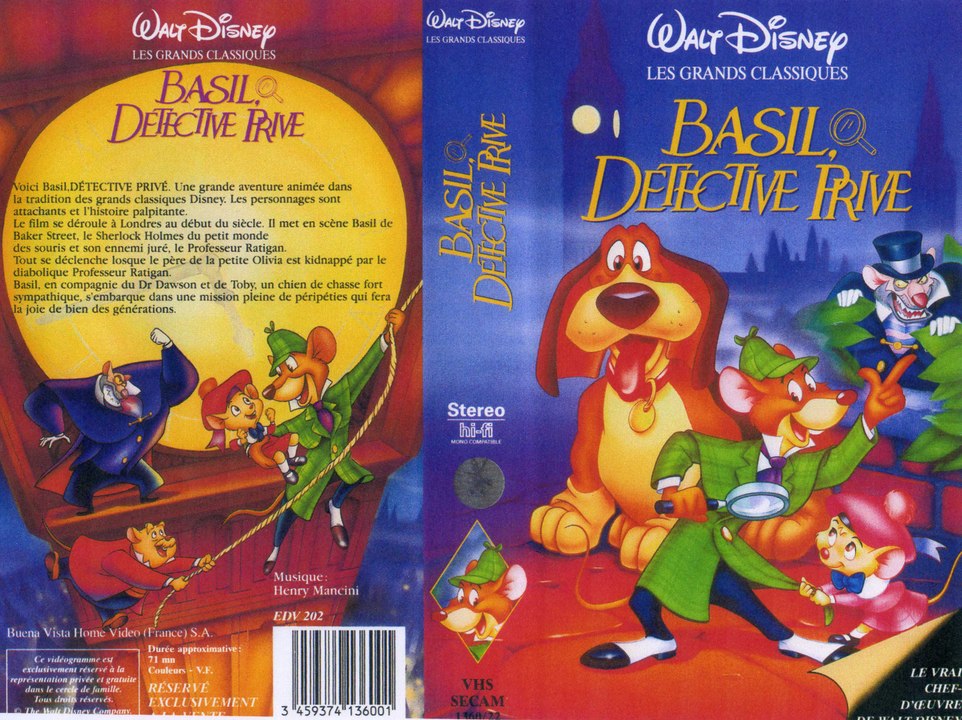 Bandes annonces VHS Disney (Basil détective privé)
