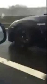 nissan gtr R35 in rain backfire and exhaust sound with fireballs