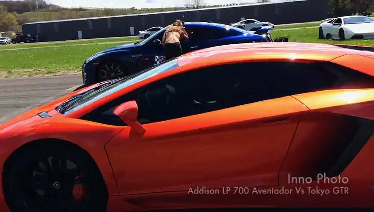 Lamborghini Aventador LP-700 Vs Nissan GT-R Drag Race