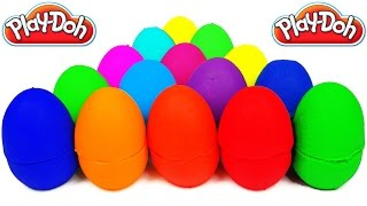 LEARN COLORS for Children w/ Play Doh Surprise Eggs Spiderman FROZEN Hulk Cars 2 Playdough