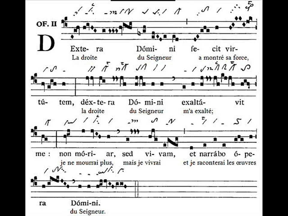 Offertorium gregorian 'Dextera Domini', Vigiliam Paschalem (Vigile pascale)