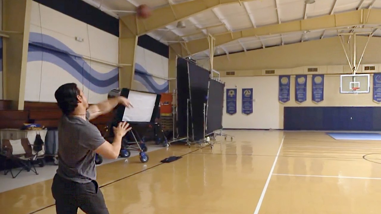 Mark Wahlberg Shows Off Trick-Shot Skills by Making Full-Court Shot with Football