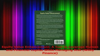 PDF Download  Equity Value Enhancement A Tool to Leverage Human and Financial Capital While Managing Read Full Ebook