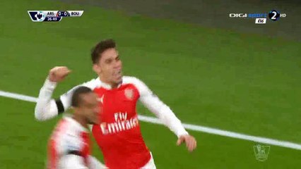 Gabriel Goal - Arsenal 1-0 Bournemouth - 28-12-2015