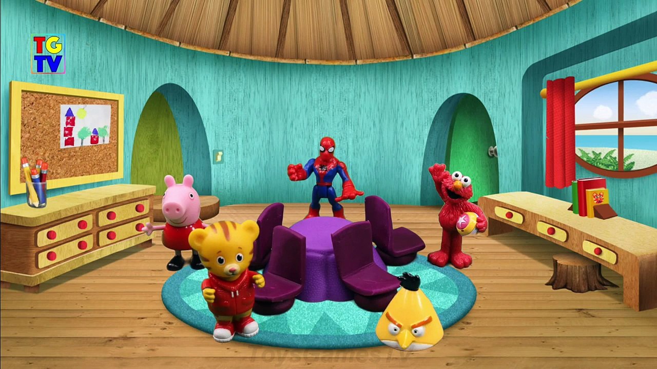 songs for children Wheels on the Bus Musical Chairs Elmo, Peppa Pig, Daniel Tiger kids songs