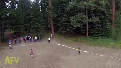 Fly Ball Takes Out Drone