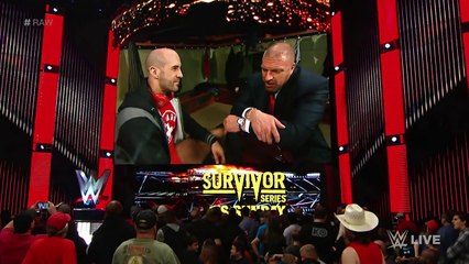 Triple H approaches Cesaro and Alberto Del Rio׃ Raw, November 16, 2015