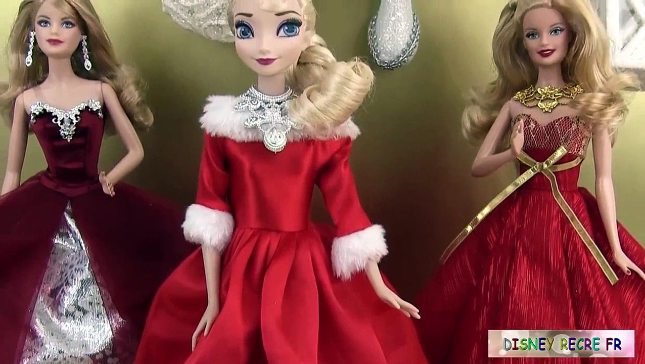 Poupée Barbie Joyeux Noël 2014 Robe de Noël Reine des Neiges Frozen Christmas Dress