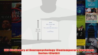 INS Dictionary of Neuropsychology Contemporary Neurology Series Cloth