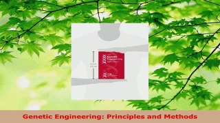 Read  Genetic Engineering Principles and Methods PDF Online