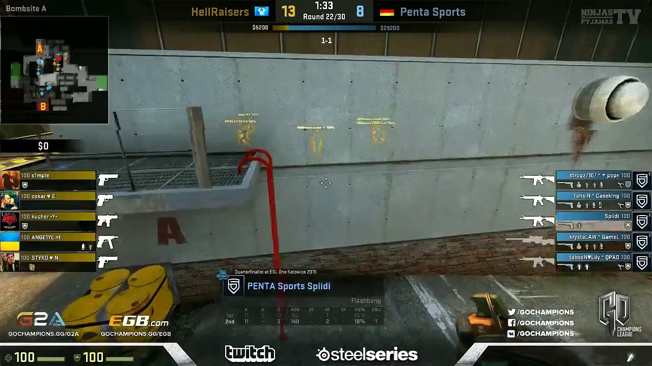 CSGO - S1mple insane deagle ace