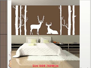 Brinch White Tree Wall DecalDeer Winter Tree DecalsBrich Tree DecalWhite Tree Sticker For Bedroom