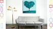 Canvas Culture - Heart Tree Landscape Canvas Art Print Box Framed Picture 43 Aqua 60 x 60cm