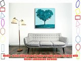 Canvas Culture - Heart Tree Landscape Canvas Art Print Box Framed Picture 43 Aqua 60 x 60cm