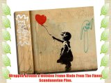 Canvas Reproduction Print A Picture Of Banksy Balloon Girl 2 Wrapped Around A Thick Wooden