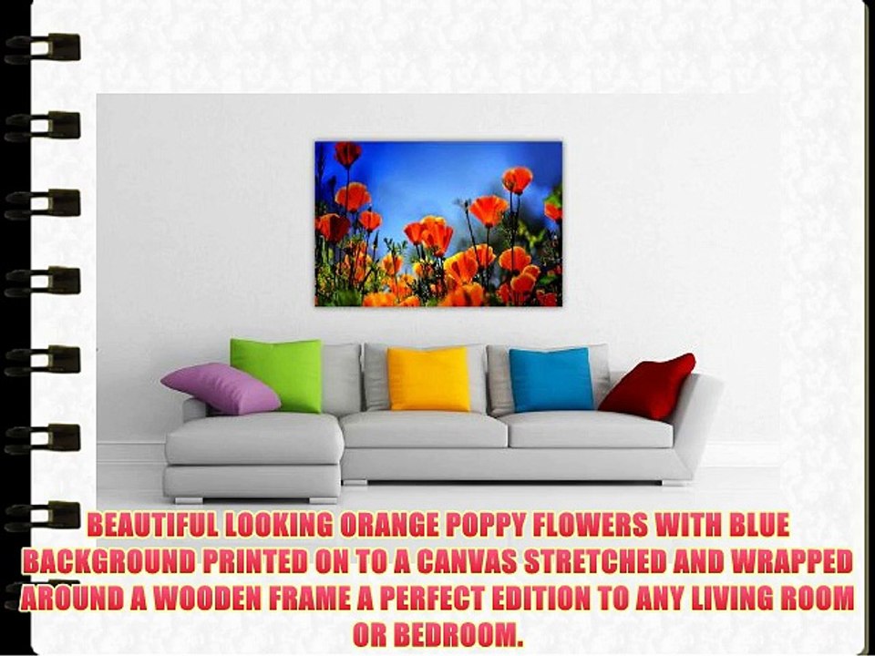 CANVAS WALL ART PRINTS ORANGE POPPY FLOWERS ROMANTIC PHOTO PRINT PICTURE ROOM DECORATION FLORAL