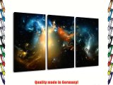 Dark Abstract universe motif 3 pieces on canvas (Total size: 120x80 cm) high-quality art print