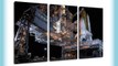 Dark Space Shuttle design 3-piece on canvas (Total size: 120x80 cm) high-quality art print