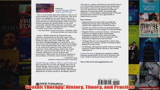 Gestalt Therapy History Theory and Practice