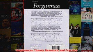 Forgiveness Theory Research and Practice