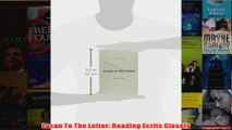 Lacan To The Letter Reading Ecrits Closely