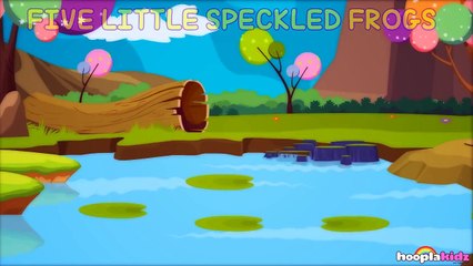 Five Little Speckled Frogs | Nursery Rhymes by HooplaKidz