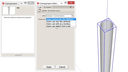 SketchUP สร้าง ท่อ เลือกขนาดได้ Dynamic Components