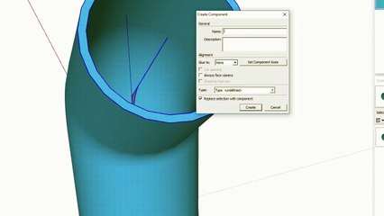 SketchUP สร้าง ข้องอ 45 เลือกขนาดได้ Dynamic Components