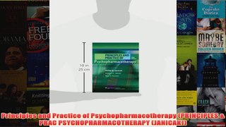 Principles and Practice of Psychopharmacotherapy PRINCIPLES  PRAC PSYCHOPHARMACOTHERAPY