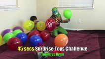 TOYS SURPRISE Giant Balloons Pop Challenge Ninja Turtle kids Video Ryan ToysReview