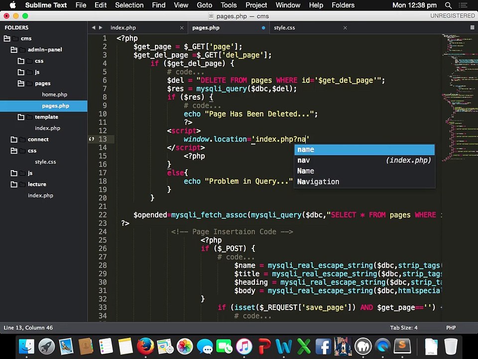 cms part 4 usign php