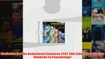 Statistics for the Behavioral Sciences PSY 200 300 Quantitative Methods in Psychology