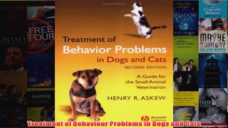 Treatment of Behaviour Problems in Dogs and Cats