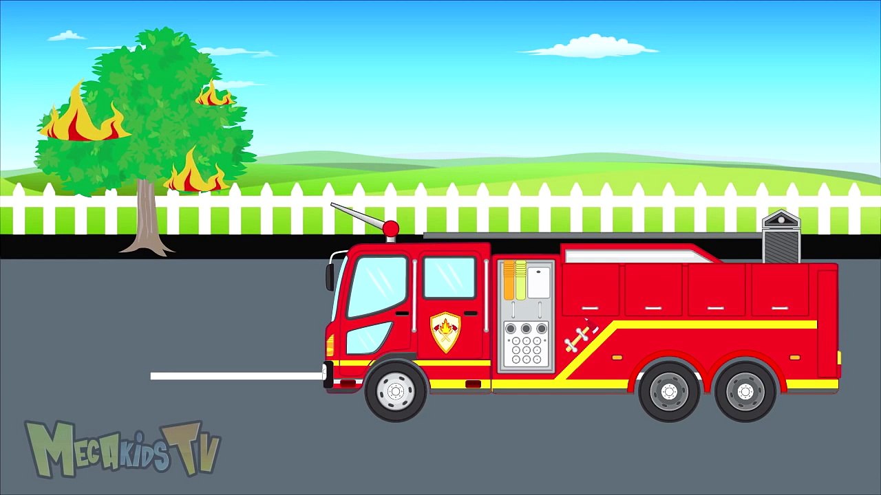 Fire Truck - Monster Trucks For Children - Mega Kids Tv