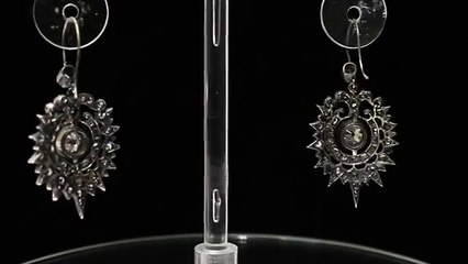 Antique diamond chandelier earrings, circa 1870.