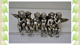Metal plated Antique Silver Distressed sitting Angels Shelf Decoration