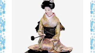 Lady in Gold Kimono Beautiful Japanese Oriental Geisha Doll Approx 22cm high