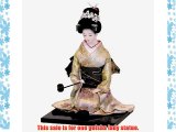 Lady in Gold Kimono Beautiful Japanese Oriental Geisha Doll Approx 22cm high