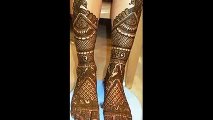 Traditional Bridal Full Leg Mehandi Designs