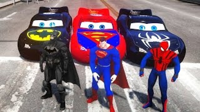 Disney Cars Batman & BatCar Spider man & SpiderCar & Superman Lightning McQueen Cars Race