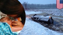 Good samaritans rescue two teens and infant from icy water after car plunges into Wisconsin river