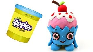 New SHOPKINS Cherry Cake Play doh Claymation - STOP MOTION Juguetes Animación