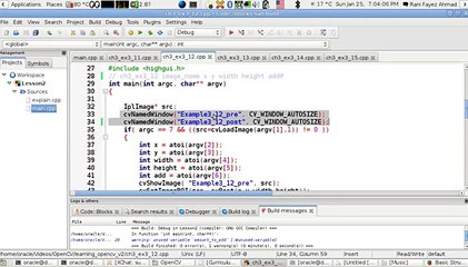 OpenCV Using C++ Lesson 25cutting and coloring and moving a rectangle of an image (Arabic Version)