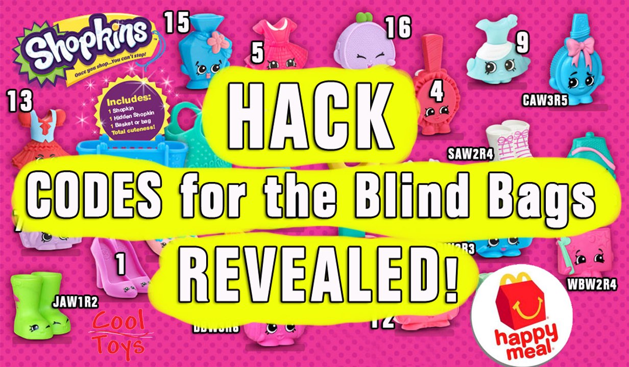 Shopkins Happy Meal McDonald's HACK CODES for blind bags REVEALED. SHOPKINS GIVEAWAY. CoolToys.