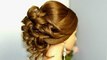 Hairstyle for medium long hair. Bridal prom updo.